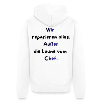 Instandhaltung T-Shirt Lustiges Geschenk Handwerk! - Unisex Premium Bio Zip Hoodie - Weiß - Hinten - Thijin (182cm)