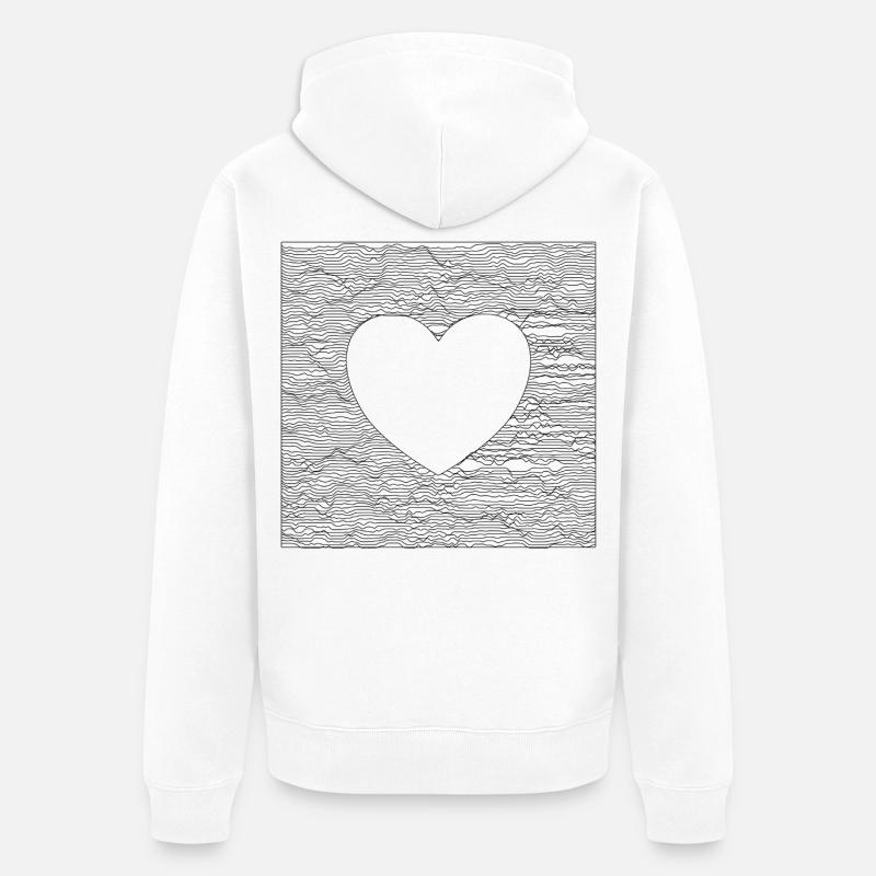 Cœur Tranquille - Noir - Veste à capuche bio Premium Unisexe - blanc