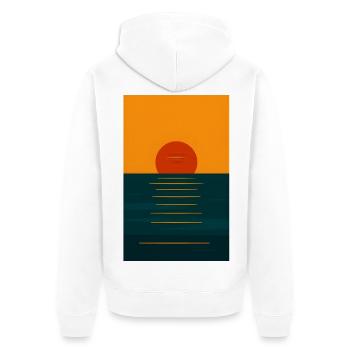 Sunset by the sea - Unisex Premium Organic Zip Hoodie - white - Back - Thijin (182cm)