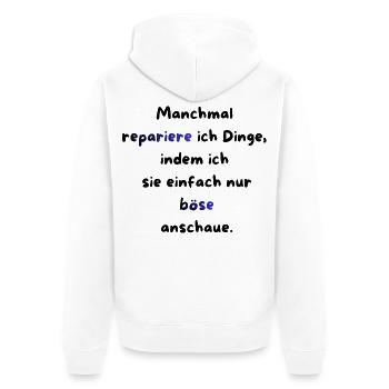 Instandhaltung T-Shirt Lustiges Geschenk Handwerk! - Unisex Premium Bio Zip Hoodie - Weiß - Hinten - Thijin (182cm)