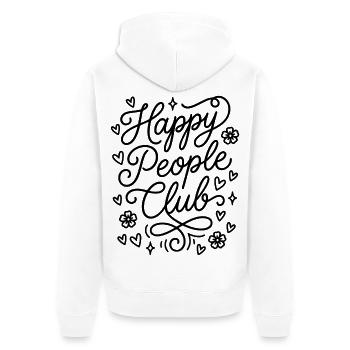 Club des Gens Heureux - Veste à capuche bio Premium Unisexe - blanc - Dos - Thijin (182cm)