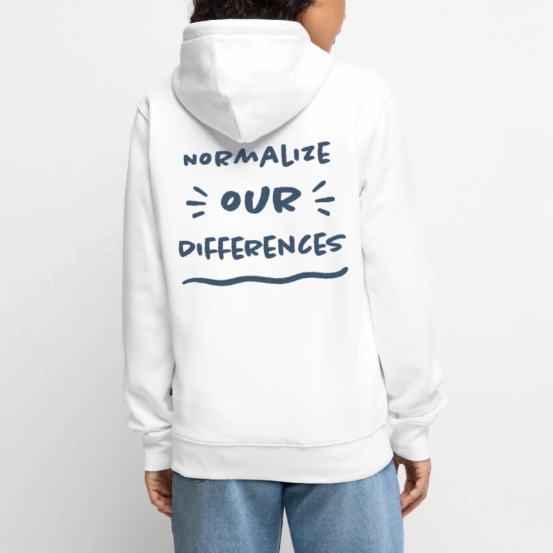 Normalize our Differences - Inklusion Unisex Premium Bio Zip Hoodie