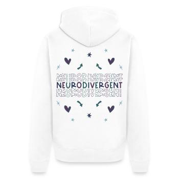 Neurodivergent - Autisme TDAH Autisme TDAH - Veste à capuche bio Premium Unisexe - blanc - Dos - Thijin (182cm)