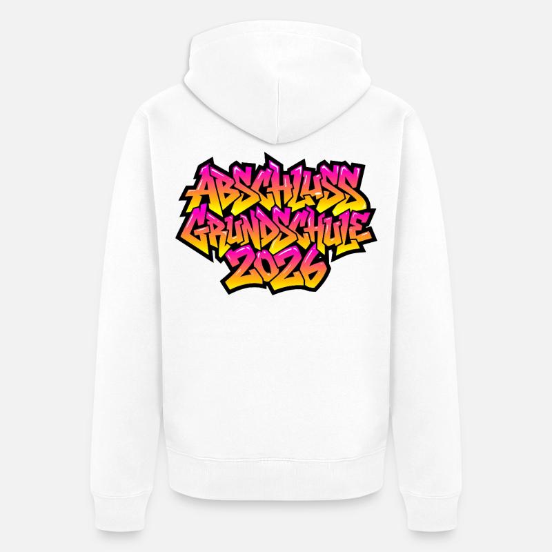 Grundschule Abschluss 2026 Graffiti - Unisex Premium Bio Zip Hoodie - Weiß
