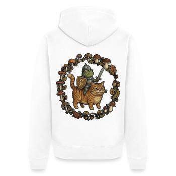 Medieval Frog On Cat Ren Faire Chevalier Medieval - Veste à capuche bio Premium Unisexe - blanc - Dos - Thijin (182cm)