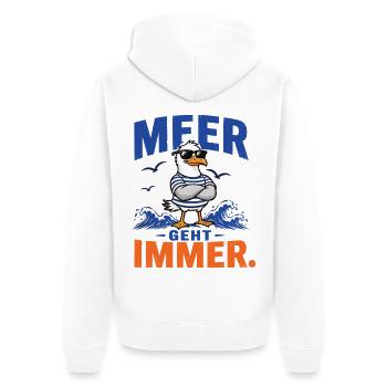 Möwe Meer Geht Immer Shirt - Unisex Premium Bio Zip Hoodie - Weiß - Hinten - Thijin (182cm)