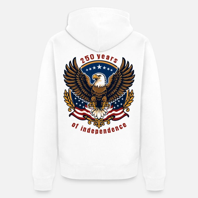 Aigle de la Liberté 250 ans - Veste à capuche bio Premium Unisexe - blanc