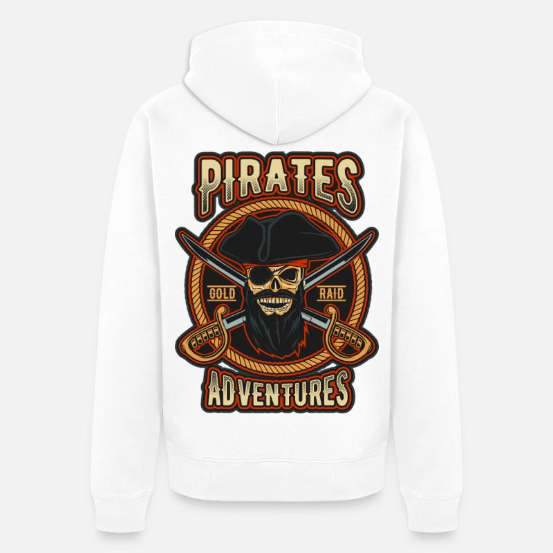 Pirate Gold Raid Patch - Veste à capuche bio Premium Unisexe - blanc