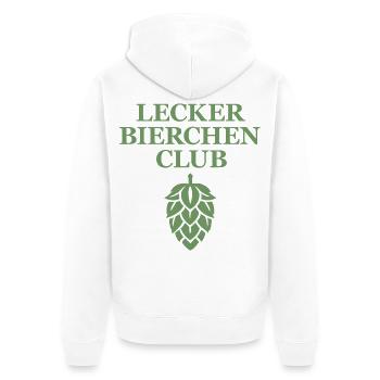 Lecker Bierchen Club - Lecker Bierchen - Bier - Unisex Premium Bio Zip Hoodie - Weiß - Hinten - Thijin (182cm)