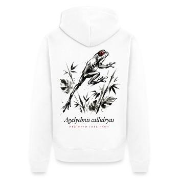 Red Eyed Tree Frog Rainforest - Unisex Premium Organic Zip Hoodie - white - Back - Thijin (182cm)