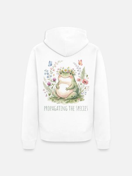 Vermehrung der Art, Garten-Mama - Unisex Premium Bio Zip Hoodie - Weiß