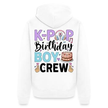 K-Pop Birthday Boy Crew - Unisex Premium Organic Zip Hoodie - white - Back - Thijin (182cm)