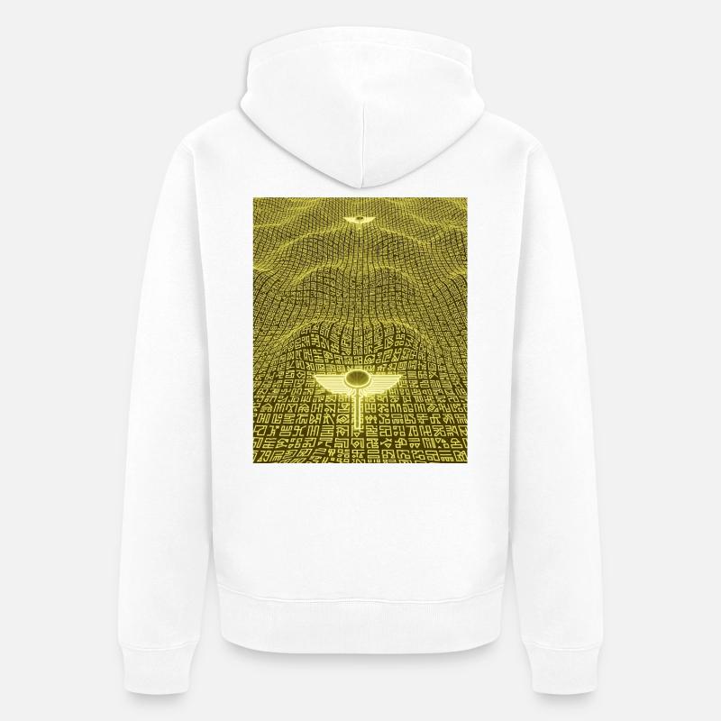Ancient Golden Code Alien Artifact - Unisex Premium Organic Zip Hoodie - white
