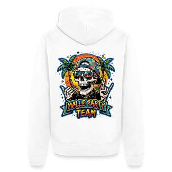 Malle Party Team Skeleton - Unisex Premium Organic Zip Hoodie - white - Back - Thijin (182cm)