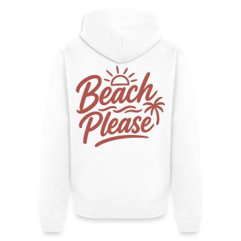 Beach Please Sunset Palm - Unisex Premium Organic Zip Hoodie - white - Back - Thijin (182cm)