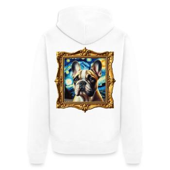 Nuit étoilée du bouledogue français - Veste à capuche bio Premium Unisexe - blanc - Dos - Thijin (182cm)