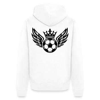 Fussball Wappen Krone Symbol - Unisex Premium Bio Zip Hoodie - Weiß - Hinten - Thijin (182cm)