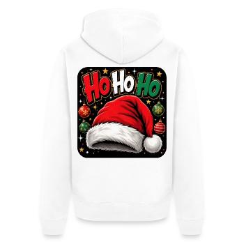 HoHoHo Santa Style - Unisex Premium Bio Zip Hoodie - Weiß - Hinten - Thijin (182cm)