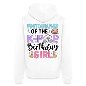 Photographer Of The K-Pop Birthday Girl - Unisex Premium Bio Zip Hoodie - Weiß - Hinten - Thijin (182cm)