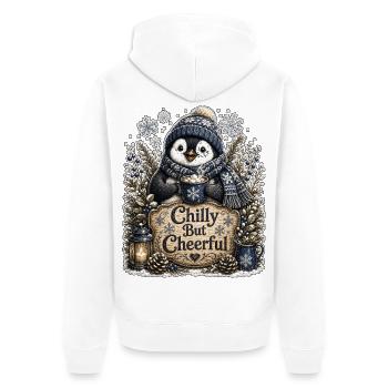 Chilly But Cheerful - Unisex Premium Bio Zip Hoodie - Weiß - Hinten - Thijin (182cm)