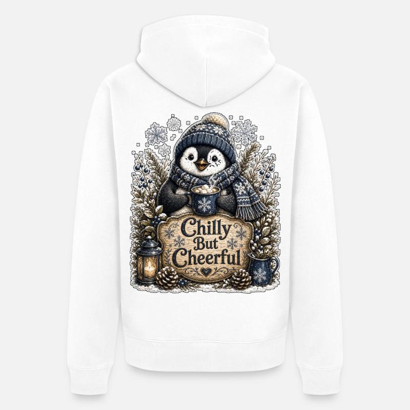 Froid mais Joyeux - Veste à capuche bio Premium Unisexe - blanc