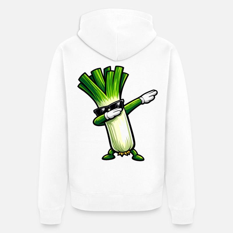 Dabbing Lauch - Unisex Premium Bio Zip Hoodie - Weiß
