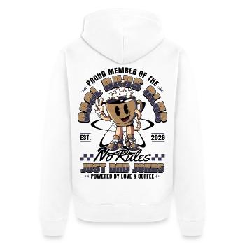Club des Papas Cool - Fête des Pères Cadeaux 2026 - Veste à capuche bio Premium Unisexe - blanc - Dos - Thijin (182cm)