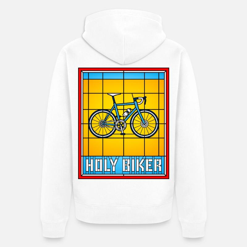 Saint Vélo en Verre Biker - Veste à capuche bio Premium Unisexe - blanc