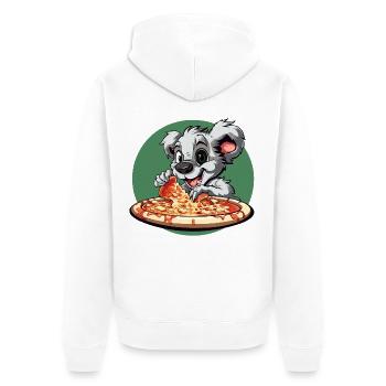 Pizza Dog Cartoon: Cheese Adventure - Unisex Premium Organic Zip Hoodie - white - Back - Thijin (182cm)