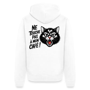 Ne touche pas à mon café ! - Veste à capuche bio Premium Unisexe - blanc - Dos - Thijin (182cm)