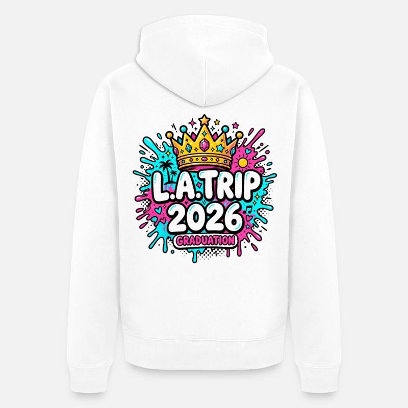 Voyage à LA 2026 - Veste à capuche bio Premium Unisexe - blanc