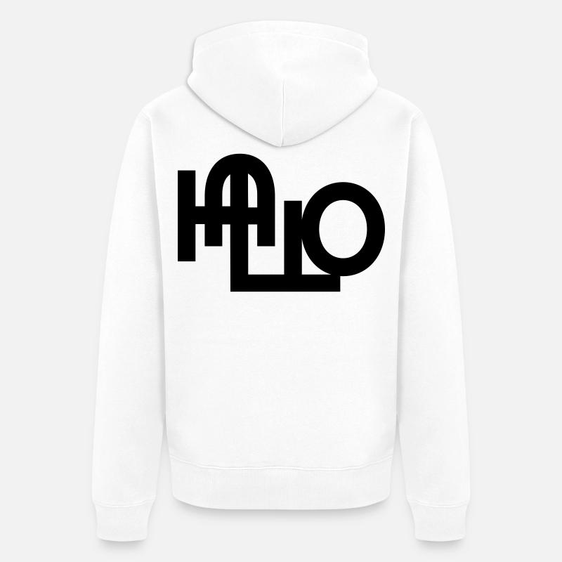 Bonjour, bienvenue - Veste à capuche bio Premium Unisexe - blanc