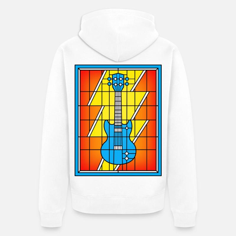 Guitare bleue vitral - Veste à capuche bio Premium Unisexe - blanc