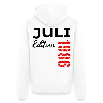 40th birthday July 1986 - Unisex Premium Organic Zip Hoodie - white - Back - Thijin (182cm)