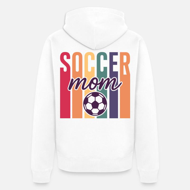 Fußball Mutter - Unisex Premium Bio Zip Hoodie - Weiß