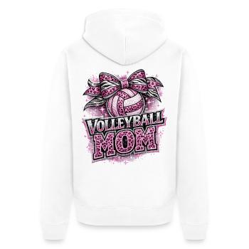 Volleyball-Mama Leopard | Mama und Sportgeschenk - Unisex Premium Bio Zip Hoodie - Weiß - Hinten - Thijin (182cm)