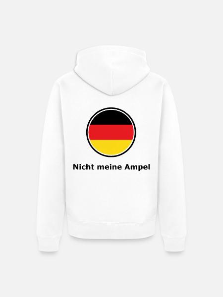 Halbkreisflagge RotGelb Deutschland - Unisex Premium Bio Zip Hoodie - Weiß