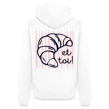 Croissant et toi - Veste à capuche bio Premium Unisexe - blanc - Dos - Thijin (182cm)