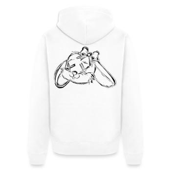 Dead Bunny Grey - Unisex Premium Organic Zip Hoodie - white - Back - Thijin (182cm)