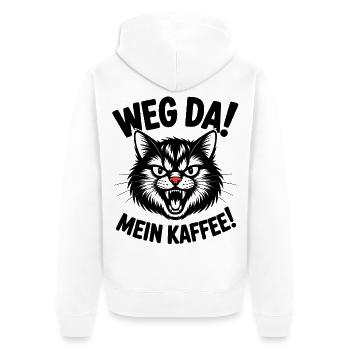 Kaffee gehört mir - Unisex Premium Bio Zip Hoodie - Weiß - Hinten - Thijin (182cm)