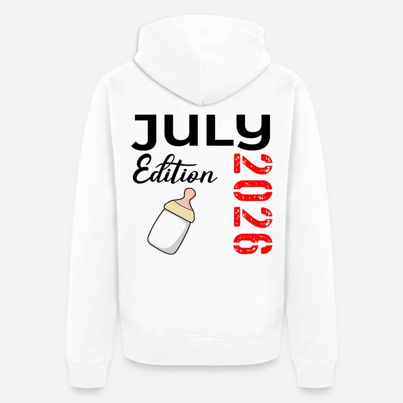 Geburt Juli 2026 - Unisex Premium Bio Zip Hoodie - Weiß
