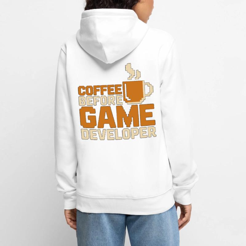 Game Developer Coffee Game Programmer Coffee Lover Unisex Premium Bio Zip Hoodie