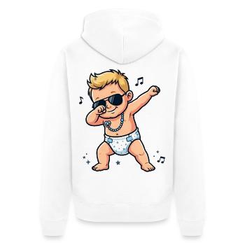 Bébé mignon – Garçon blond - Veste à capuche bio Premium Unisexe - blanc - Dos - Thijin (182cm)