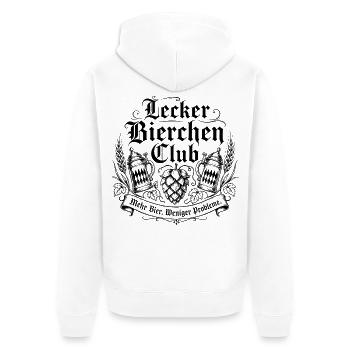 Lecker Bierchen Club Mehr Bier Weniger Probleme - Unisex Premium Bio Zip Hoodie - Weiß - Hinten - Thijin (182cm)