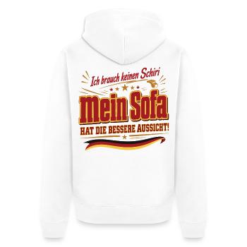 Ich brauch keinen Schiri - Unisex Premium Bio Zip Hoodie - Weiß - Hinten - Thijin (182cm)