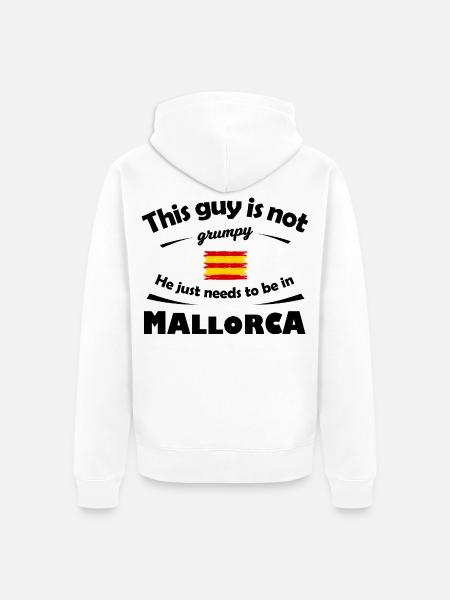 Brushed Spanish Mallorca Flag Stripes - Unisex Premium Organic Zip Hoodie - white
