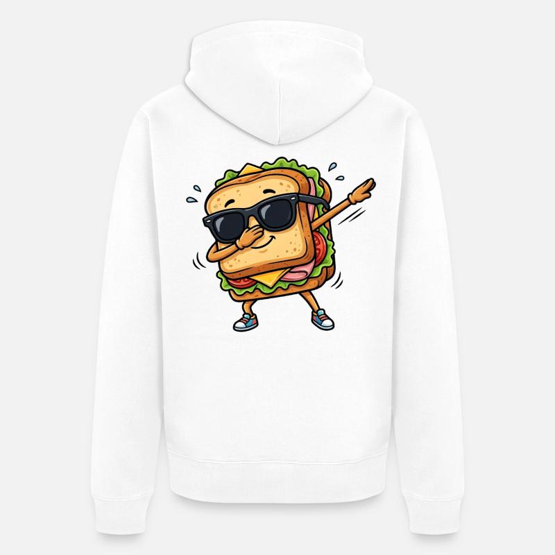 Sandwich à tamponner - Veste à capuche bio Premium Unisexe - blanc