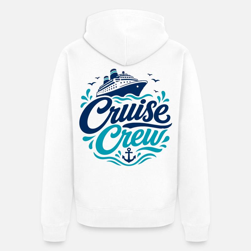 Logo de l’équipage de croisière Nautical - Veste à capuche bio Premium Unisexe - blanc