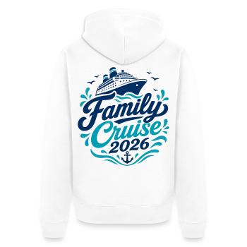 Familien Kreuzfahrt 2026 Motiv - Unisex Premium Bio Zip Hoodie - Weiß - Hinten - Thijin (182cm)