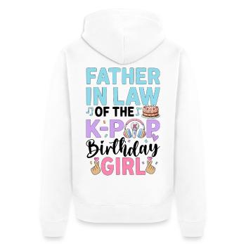 Father in Law of The K-Pop Birthday Girl - Unisex Premium Bio Zip Hoodie - Weiß - Hinten - Thijin (182cm)